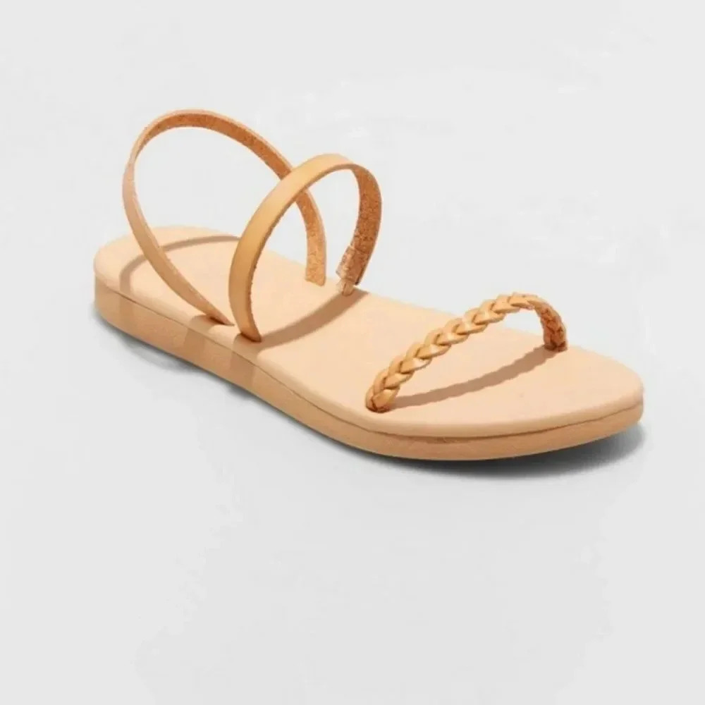 Universal Thread Women's Tommie Triple Strap‎ Sandals Tan Size 8.5